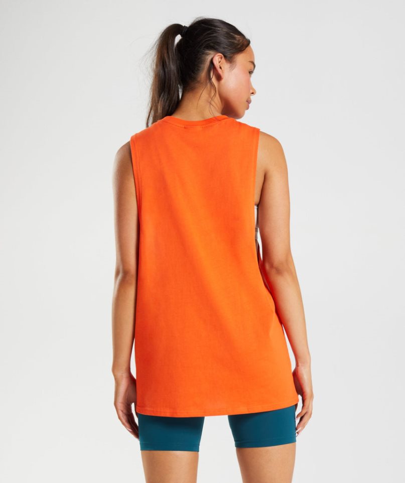 Women's Gymshark Training Drop Arm Tanks Orange | NZ 1LMFJV